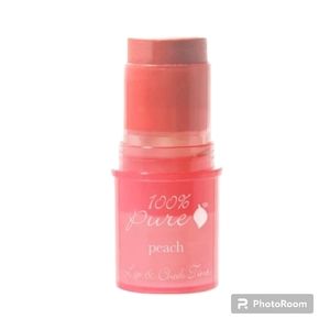 100% Pure Fruit Pigmented Lip and Cheek Tint (Cream Blush) in Peach Glow